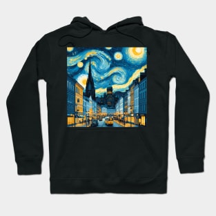 Helsinki, Finland, in the style of Vincent van Gogh's Starry Night Hoodie